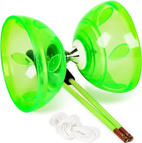 Vista 13 de BodyRhythm - Juego de cinco rodamientos de yoyo chino con varillas de fibra de vidrio, cuerdas ajustables para todas las edades, lo mejor para Azul