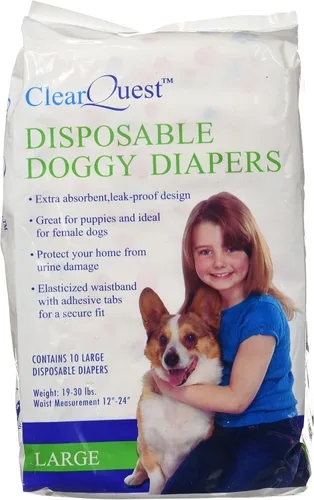 Vista 8 de ClearQuest Pañales desechables para perros, pañales para mascotas superabsorbentes a prueba de fugas