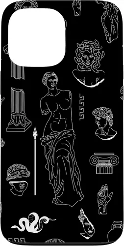 Vista 24 de Ancient Greece Statues Greek Aesthetic Black Case for iPhone 17
