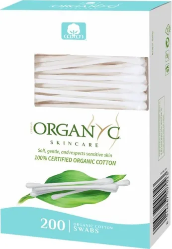 Vista 6 de Organyc - Hisopos de algodón orgánico 100% certificado - Sin materiales hechos a mano, 200 unidades (paquete de 6)