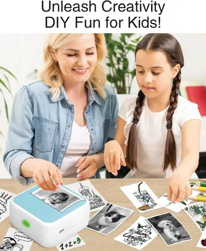 Vista 3 de 15 rollos de papel térmico autoadhesivo para mini impresoras portátiles, 2.244 x 0.984 in, papel adhesivo térmico compatible