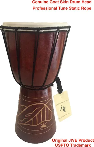 Vista 3 de JIVE BRAND yembé, tambor africano, bongó, conga - sonido profesional Tallado.