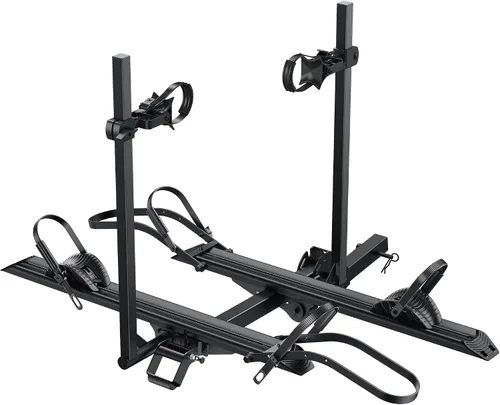 Vista 13 de Young 2 Bike Rack Basculante Montado en Enganche con Pedal Conveniente para Automóviles, SUVs y Camiones, Se Adapta a Enganches de 1.25" y 2