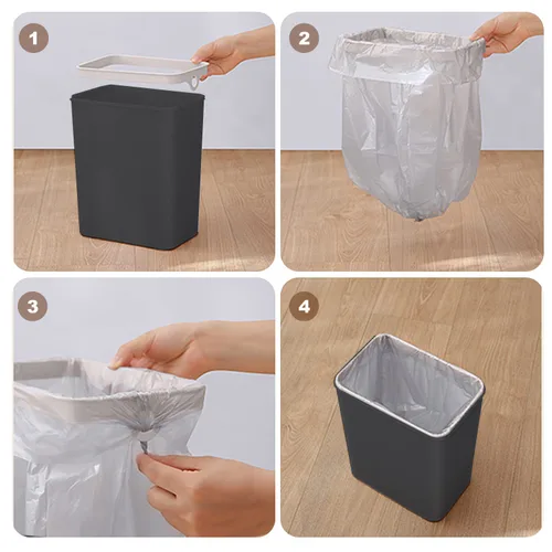 Vista 4 de Yatmung - Cubo de basura sin contacto para baño, cubo de basura inteligente de 2.5 galones con sensor de movimiento, papelera delgada con tapa