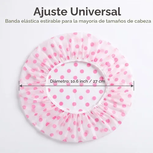 Vista 4 de TCOTBE 6 gorras de ducha de plástico EVA impermeable, gorra de baño elástica reutilizable, gorras de ducha de salón de belleza, gorras de ducha