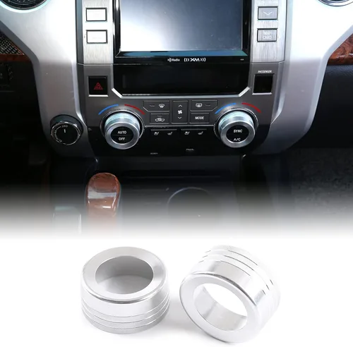 Vista 8 de Aunginsy Cubierta de Botón de Interruptor de Aire Acondicionado de Aluminio Compatible con Toyota Tundra 2014-2021, Interruptor de Botón de Control