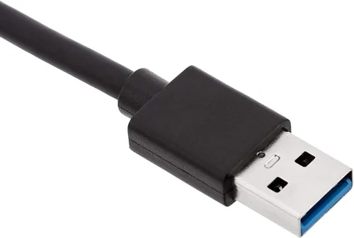 Vista 4 de Amazon Basics Adaptador de 4 puertos con 3 puertos USB-A 3.0 y 1 puerto Ethernet RJ45 Gigabit, negro
