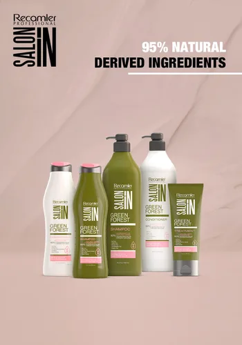 Vista 3 de Salon In Recamier Green Forest - Acondicionador hidratante profundo para cabello seco y dañado, tratamiento hidratante para el cabello para mujeres