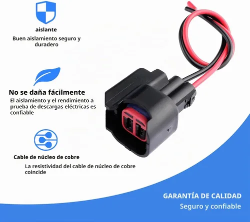 Vista 4 de 2 conectores de inyectores de combustible EV6, conector indispensable para reemplazo de inyector de combustible, conector de inyector de combustible