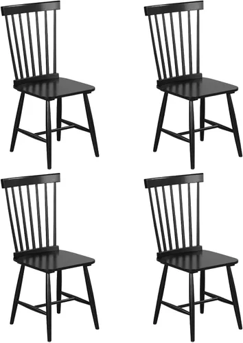 Vista 9 de GIANTEX Juego de 2 sillas de comedor de madera, sillas de comedor Windsor de madera maciza con asiento ancho, carga máxima de 400 libras, sillas