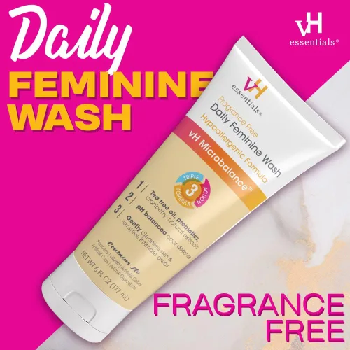 Vista 6 de vH essentials Probióticos con prebióticos y arándanos suplemento de salud femenina – 60 cápsulas y lavado femenino diario – Sin fragancia