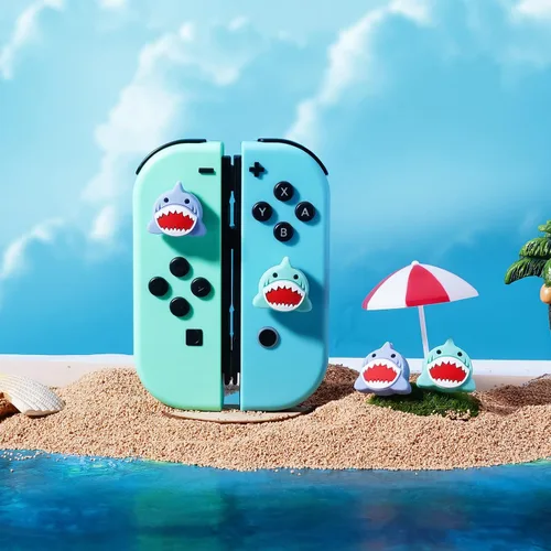 Vista 5 de JINGDU Tapas de agarre para pulgar compatibles con Switch Joy-Con, bonitas tapas de silicona para joystick, accesorios compatibles