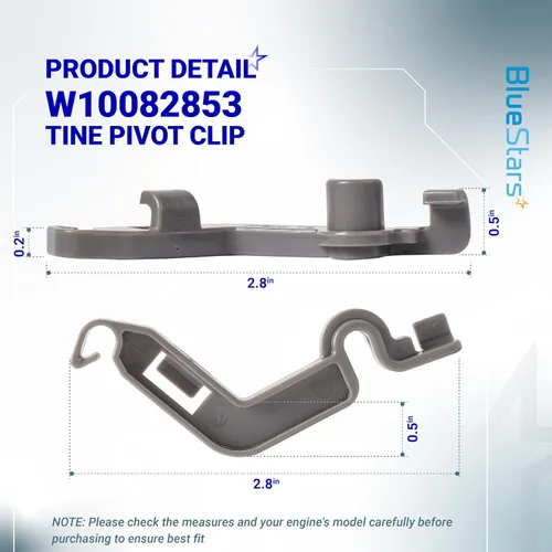 Vista 2 de BlueStars (Actualización 2025) W10082853 Clip Pivote para Lavavajillas - Compatible con Lavavajillas Whirlpool, Kenmore, KitchenAid - Reemplaza