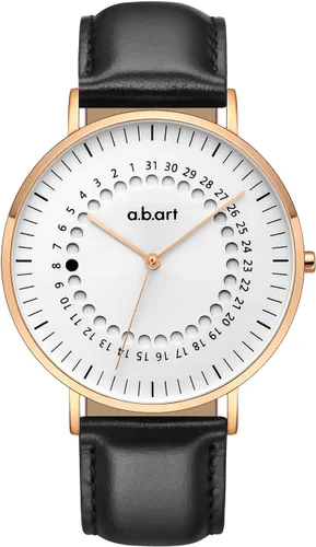 Vista 12 de a.b.art Reloj de cuarzo para hombre, movimiento Ronda con piezas suizas, cristal de zafiro, correa de malla milanesa, diseño ultrafino, esfera negra