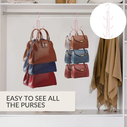 Vista 3 de ZEDODIER Organizador para colgar bolsos para armario, paquete de 4 soportes para bolsas colgantes, mantiene los monederos visibles y en buenas