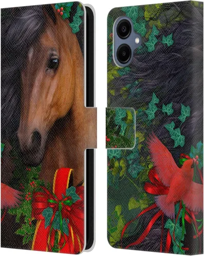 Vista 246 de Head Case Designs Officially Licensed Laurie Prindle A Morgan Christmas Western Stallion Leather Wallet Case Compatible with Samsung Galaxy A07 4G