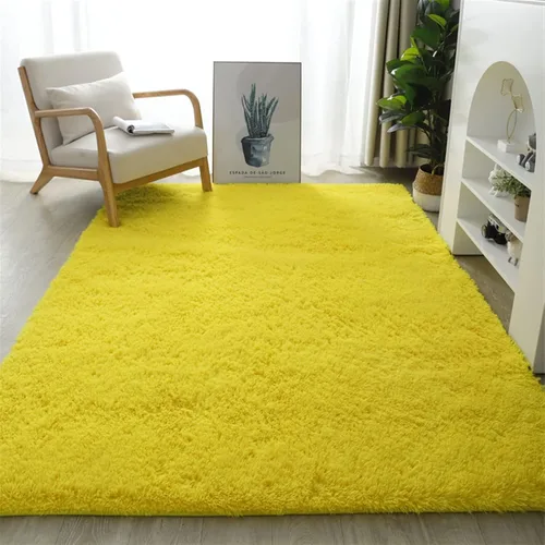Vista 22 de Lifup Alfombra rectangular esponjosa para sala de estar o dormitorio, color Naranja