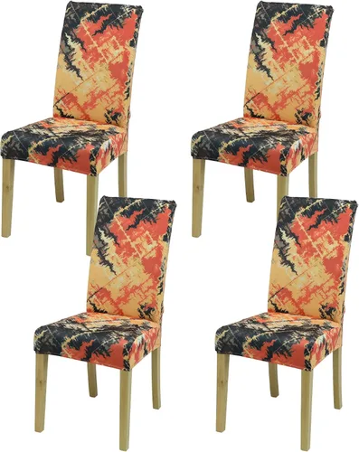 Vista 49 de Fundas para Sillas de Comedor, Juego de Fundas para Sillas de Comedor de 4 Piezas, Fundas Elásticas para Sillas de Cocina, Fundas para Sillas