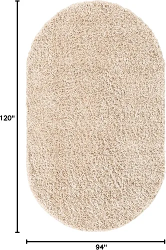 Vista 420 de Unique Loom Colección Davos Shag - Alfombra Lino