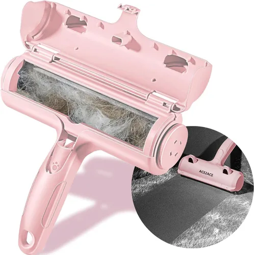 Vista 9 de ACE2ACE - Removedor de pelo de mascotas, rodillo reutilizable para pelos de gatos y perros, color azul Self Clean Cat Hair Remover with Dust Bin
