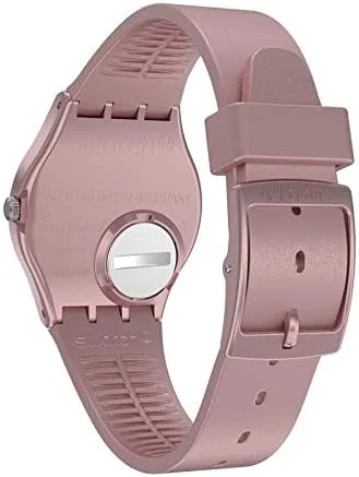 Vista 6 de Swatch Reloj analógico de cuarzo para mujer con correa de silicona GP161, pulsera, Rosado, Pulsera