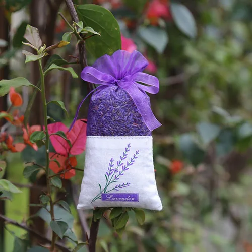 Vista 9 de 30 bolsas vacías de lavanda para cajones, armarios, bolsas pequeñas de gasa con estampado de flores, fragancia de 6 x 2.8 pulgadas para organización