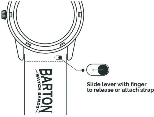 Vista 5 de Barton Racing & Rally Horween - Correas de cuero con barras de resorte de liberación rápida integradas, longitud estándar para muñecas de 5 a 8 a