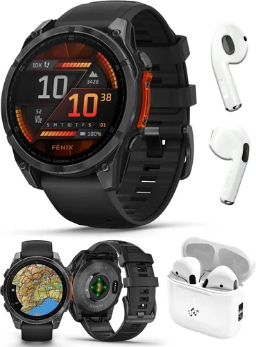 Vista 11 de PlayBetter Garmin Fenix 8 AMOLED (1.7", Plata/Whitestone) Reloj inteligente multideportivo GPS con pantalla táctil de 1.3” y auriculares