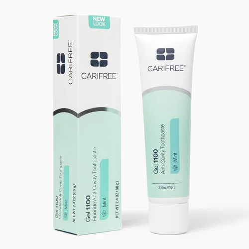 Vista 4 de CariFree Gel 1100 (menta) Pasta dental con flúor anticaries con nanohidroxiapatita, protección de esmalte, recomendado por dentistas para niños