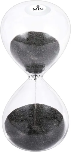 Vista 10 de SuLiao Reloj de arena con temporizador de arena de 1 minuto, reloj de arena negra de 5.1 pulgadas, reloj de arena de un minuto, reloj de arena