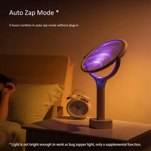 Vista 5 de Matamoscas eléctrico, raqueta exterminadora de insectos USB-C, giratoria Rotating Head, Rechargeable, Usb-C Charging Port, Bug, Zapper, Mosquito
