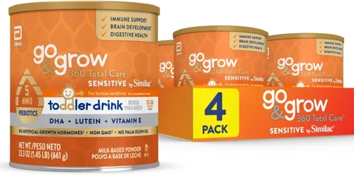 Vista 10 de Go & Grow 360 Total Care Sensitive by Similac - Bebida nutricional para niños pequeños con 5 HMOs, polvo, lata de 23.3 onzas