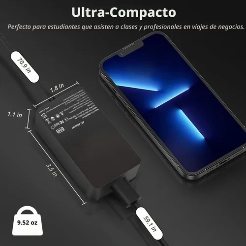 Vista 5 de Cargador para laptop Surface Pro de 65 W compatible con Microsoft Surface Pro 11 10, 9, 8, X, 7+, 7, 6, 5, 4, 3, conector de superficie magnética