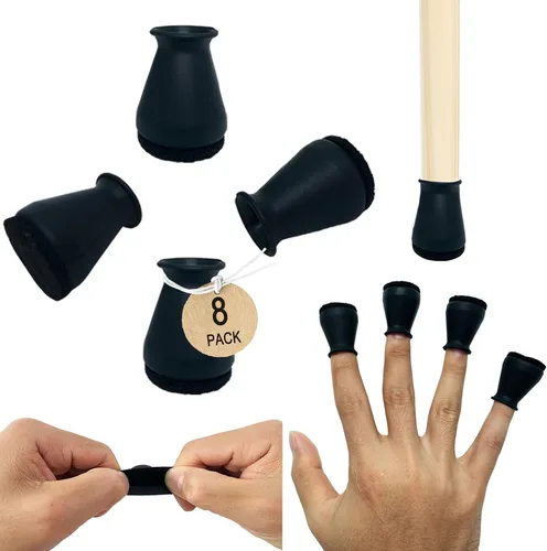 Vista 8 de Protectores de suelo de silicona extra pequeños para patas de silla con fieltro, se ajustan de 19/32 a 15/16 pulgadas, tapas de silicona para patas