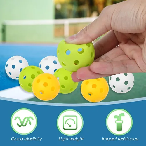 Vista 2 de 12 mini bolas de pepinillo (diámetro de 1.654 in) suave Eva anti-grietas huecas silenciosas bolas de entrenamiento ideales para ejercicios