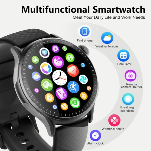 Vista 7 de Reloj inteligente para hombres y mujeres, rastreador de fitness con pantalla AMOLED Ultra-HD de 1.46 pulgadas y monitor de frecuencia