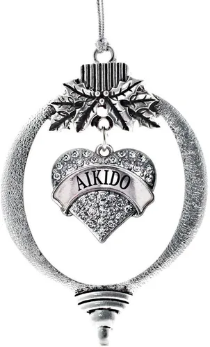 Vista 39 de Inspired Silver - Red Merry - Adorno de Navidad plateado - Adorno de árbol de Navidad con dije de corazón con circonita cúbica - Decoración colgante