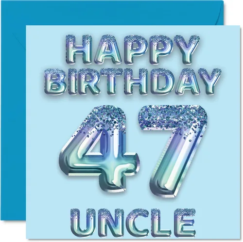 Vista 244 de Stuff4 Tarjeta de primer cumpleaños para niños, globo de fiesta con purpurina azul, tarjetas de feliz cumpleaños para niño de 1 año, nieto, hijo, 57
