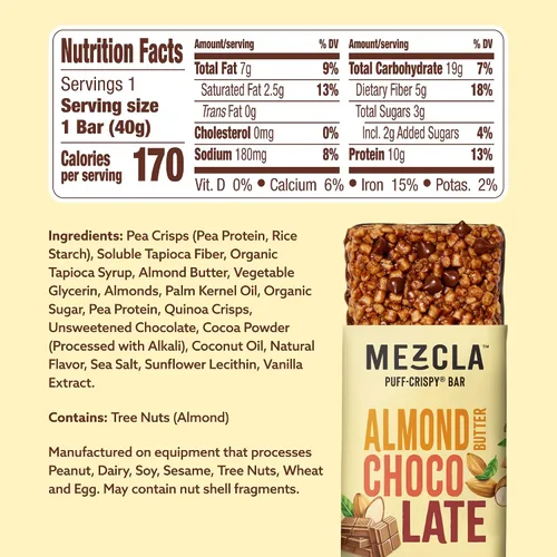 Vista 2 de Barras de proteína crujientes Mezcla, barras de proteína veganas y sin gluten, 10g de proteína, alternativa a los bocados de arroz crujientes