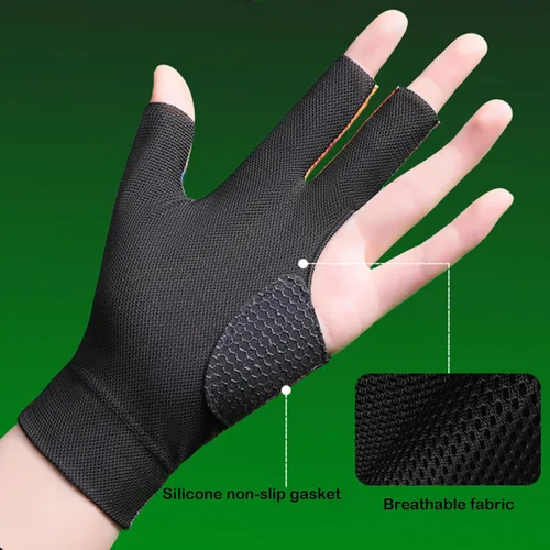 Vista 3 de Guantes de billar profesionales, guantes de piscina con acolchado antideslizante para un agarre seguro y un movimiento suave