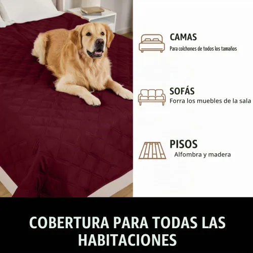 Vista 8 de GORILLA GRIP® Manta impermeable para perro, funda de sofá para perros, 30 x Borgoña