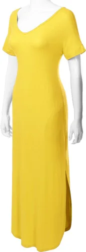 Vista 2 de Vestido largo de manga corta para mujer con bolsillos (XS-XXL)
