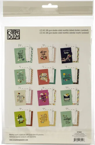 Vista 3 de Simple Stories Carpe Diem Seasons Insertos de Planificador A5 de Doble Cara - Mensual, Sin Fecha