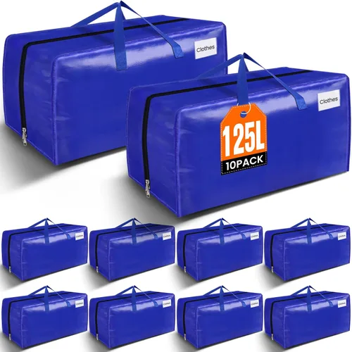 Vista 9 de BlissTotes Bolsas de mudanza, suministros de mudanza resistentes y bolsas de almacenamiento, bolsas de embalaje extragrandes, cajas con bolsillos