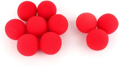 Vista 7 de Sonew Pelota de esponja, 10 bolas mágicas de esponja suave roja para accesorios de calle, truco clásico de comedia