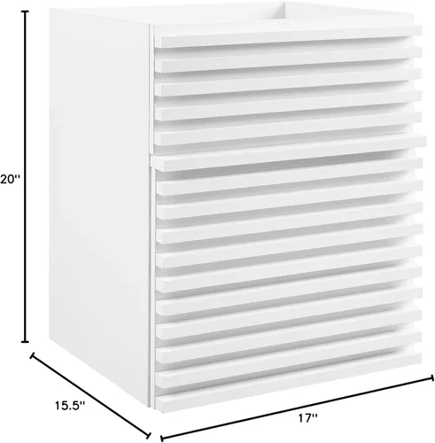 Vista 2 de Modway Render - Tocador de baño de 18 pulgadas para montaje en pared, color blanco, lavabo no incluido