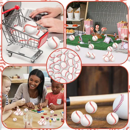 Vista 7 de 24 piezas de pelotas de goma rebotadoras de béisbol para niños, pelotas de goma de 32 mm para deportes de rebote a granel para recuerdos de fiesta