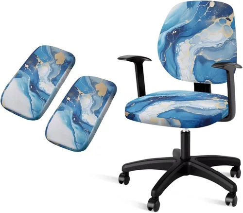Vista 25 de American Flag Chair Covers Stretchy Office Chair Armrest Covers 4-Pc Set Reusable Soft Patriotic Computer Cover Slipcovers for Game Room and Office