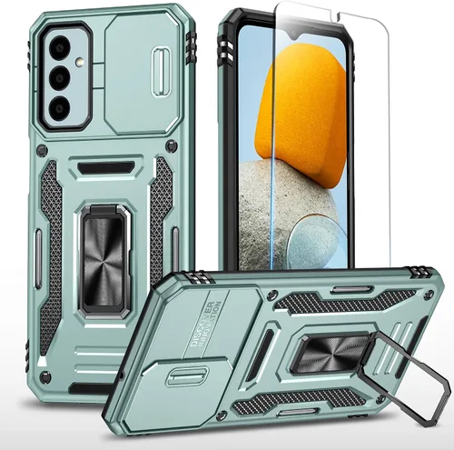 Vista 19 de SunStory Funda compatible con Samsung Galaxy A17 5G con protector de pantalla HD, cubierta de cámara deslizante y soporte de anillo giratorio, a