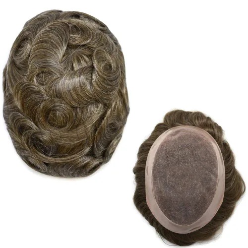 Vista 68 de LOVIN - Sistema de cabello humano para hombres, postizo fino de encaje mono para hombre, prótesis masculina de piel de polietileno alrededor